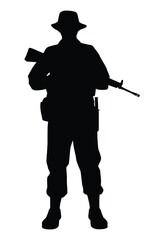Obraz premium Thailand black rangers forces man with his weapon silhouette vector