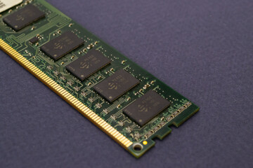 computer memory modules isolated on purple background