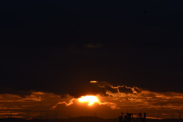 A Beautiful Sunset In The Dark Sky