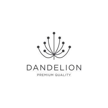 Dandelion line logo design template