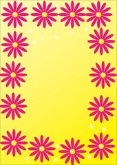 Fototapeta na wymiar flowers cards with yellow color. 