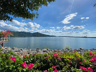 lake and mountains in thailand