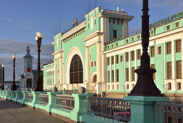 Naklejka premium Novosibirsk-Main train station in the morning