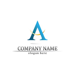 A Letter Logo Template vector Business identity font design 