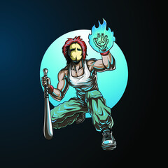 baseball man character vector illustration