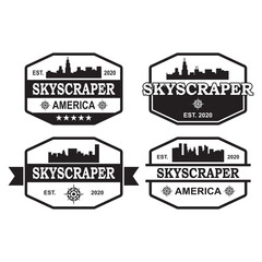 Fototapeta premium A Set Of American Skyscraper Logo , A Set Of Architecture Logo