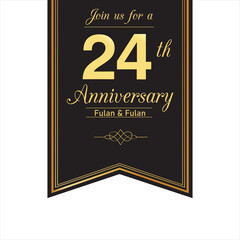 24 Year Anniversary celebration Vector Template Design Illustration