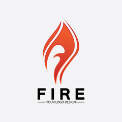 Obraz premium fire flame logo icon vector design template