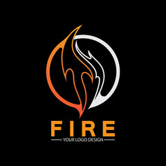 fire flame logo icon vector design template