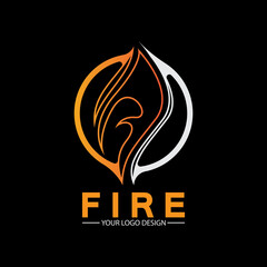fire flame logo icon vector design template