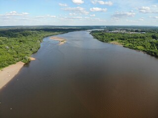 View from the water on the Vyatka river (Kirov, Russia)
