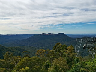 Beautiful view of mountains and valleys, Blue Mountain National Park, New South Wales, Australia
