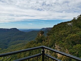 Beautiful view of mountains and valleys, Duke of York Lookout, Blue Mountain National Park, New South Wales, Australia
