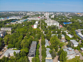 Aerial view of Korolenko street (Kirov, Russia)