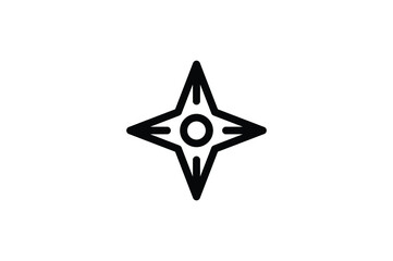 Martial Art Outline Icon - Shuriken