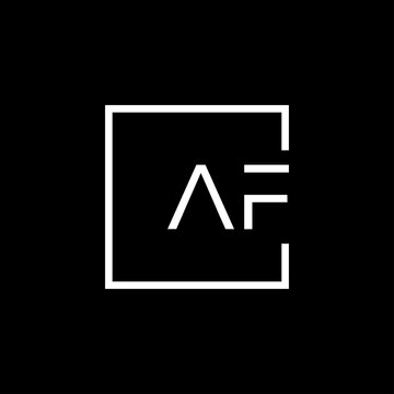 Creative initial letter AF square logo design concept vector