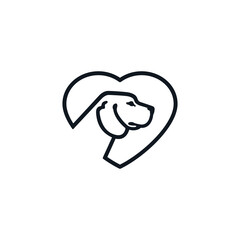Dog Love,animal and pet logo design