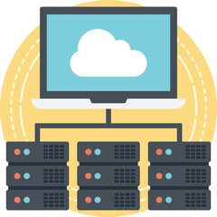 Distributed Database Flat Icon 