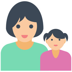 Mother Daughter Flat icon