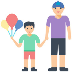 Young Boys Flat Icon