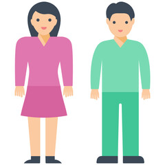Young Couple Flat Icon