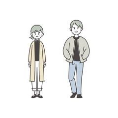 若い男女のイラスト