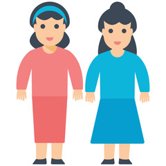 Obraz premium Sisters Flat Icon