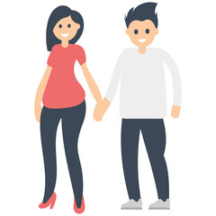 Stylish Couple Flat Icon