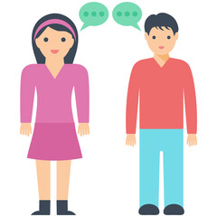 Obraz premium Couple Talking Flat Icon