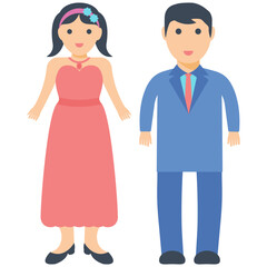 Obraz premium Couple Flat Icon