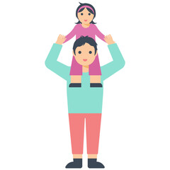 Father and Daughter Flat Icon
