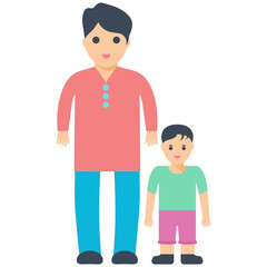 Father Son Flat Icon