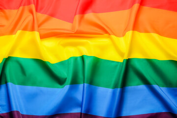 Rainbow flag, closeup. LGBT concept