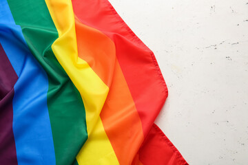 Rainbow LGBT flag on light background