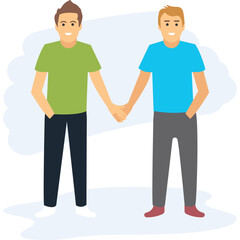 Obraz premium Male Friendship Illustration