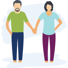 Fototapeta premium Couple Walking Illustration
