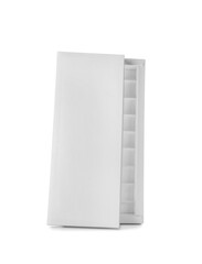 Blank cardboard box on white background