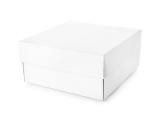 Blank cardboard box on white background