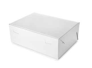 Blank cardboard box on white background