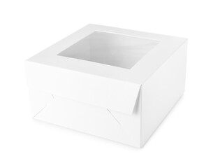 Blank cardboard box on white background