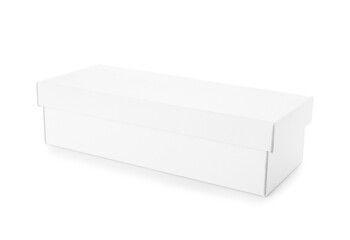 Blank cardboard box on white background