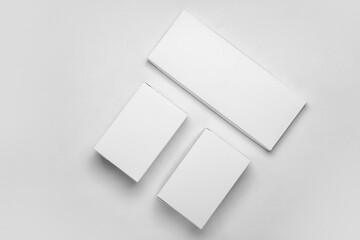 Blank cardboard boxes on light background