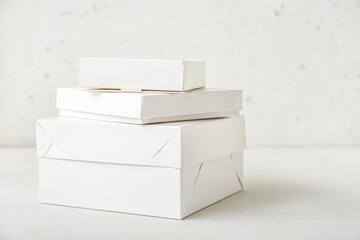 Blank cardboard boxes on light background