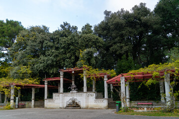 Miramare castle with gardens on the gulf of Trieste, northeastern Italy,  built by Austrian Archduke Maximilian in 19th century