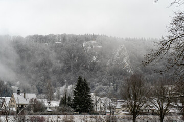 Fototapeta na wymiar Oberes Donautal im Winter / Bei Beuron