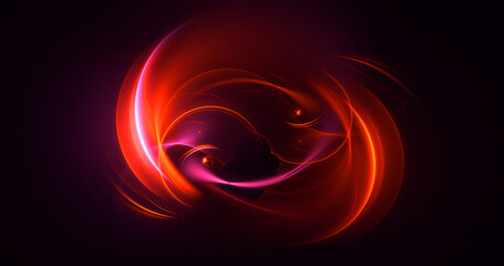 3D rendering abstract multicolor fractal light background