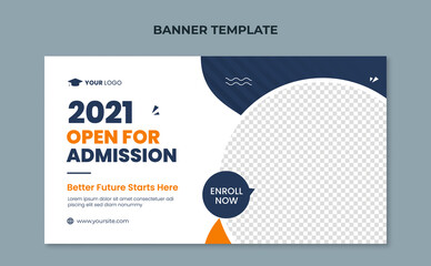 School admission banner template for junior and senior high school - obrazy, fototapety, plakaty