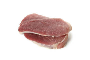 Fresh raw steak meat isolated on white background