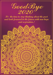 mandala vector art goodbye 2020 with motivational quote