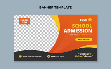 School admission web banner template